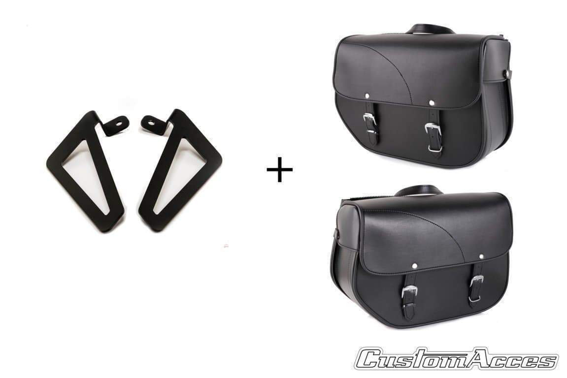 Customacces Sant Louis Saddlebags - Includes Universal Support, Black